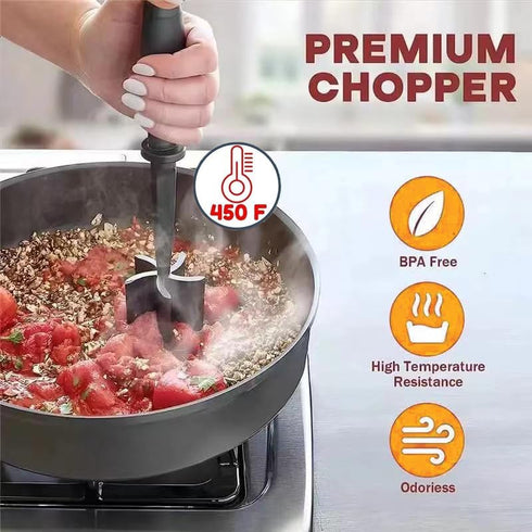 Meat Chopper, Hamburger Chopper, Beef Grinder - Professional Multifunctional Nylon Knife for Non-Stick Cookware