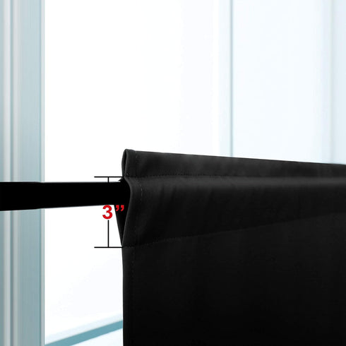 KOUFALL Blackout Valance Curtains for Kitchen Bathroom, 18 Inch Length, Black Valances for Windows