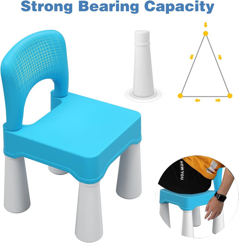 2-4, 9.3" burgkidz Toddler Chair for Kids Ages Plastic Kids Chair with Seat Height, Lightweight & Durable, Easy-Clean