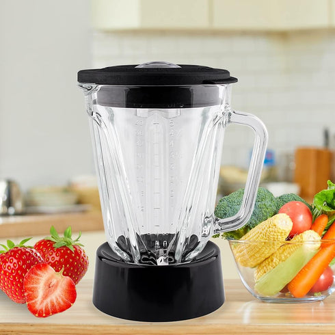 Replacement Parts 5 Cups Glass Jar with SPB-7CH-LR Collar and Blade, Compatible with Cuisinart Blender