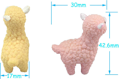 Set 2 of Miniature Resin Alpacas - Perfect for Fairy Gardens and Plant Decor