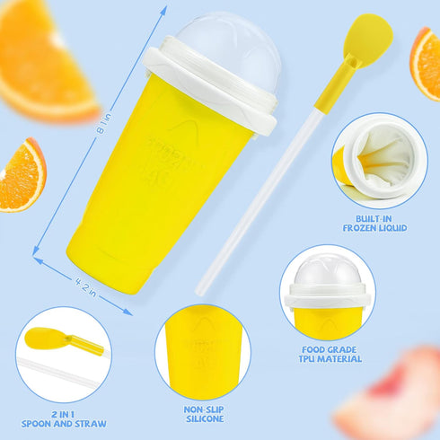 Slushy Maker Cup, Magic Quick Frozen Smoothies Cup, Portable Double Layer Slushy Maker for Kids Family
