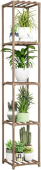 Bamworld Plant Stand Indoor Outdoor 5 Tier Tall Large Wood Plant Shelf