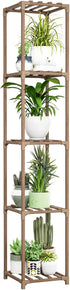 Bamworld Plant Stand Indoor Outdoor 5 Tier Tall Large Wood Plant Shelf