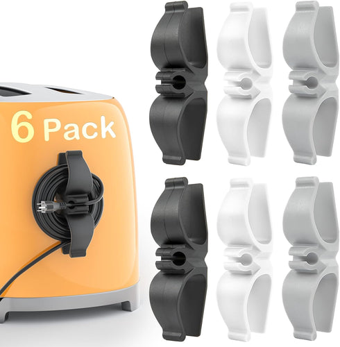 Cord Organizer for Kitchen Appliances, 6 Pack Adhesive Cord Holder, Small Kitchen Gadgets, Black Kitchen Accessories