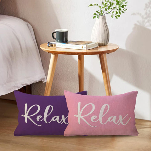 ULOVE LOVE YOURSELF 1220 Inch Relax Lumbar Throw Pillow Case Housewarming Gifts Farmhouse Purple Decorative