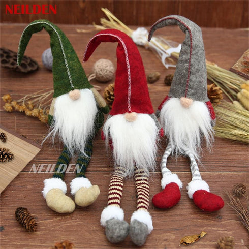 3pcs Christmas Decoration Long Legs Rudolph Doll, Holiday Gift for Children, Hotel Mall Window Decor