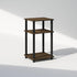 3-Tier 1-Pack, Furinno Just Turn-N-Tube Open Storage Nightstand, Plastic Poles, Columbia Walnut/Black