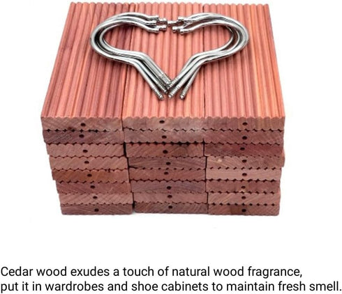 5pcs Cedar Planks Cedar Blocks for Clothes Storage, Aromatic Cedar Hang Ups Hanger Closet Freshener for Clothes