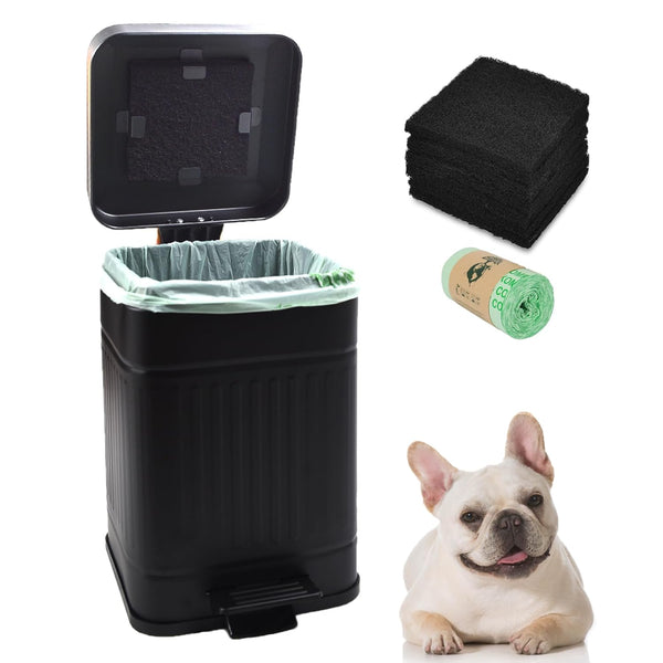 Umtiti 5L Dog Poop Trash Can with Lid for Outdoors1.3 Gallon Trash Can