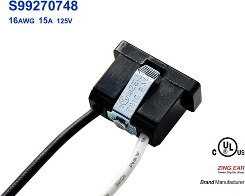 S99270748 Receptacle for Broan Exhaust Fan,15A,125V,16AWG