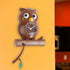 Lily's Home Pendulum Owl Clock, Brown (15 Inches) – Battery Powered, Revolving Eyes, Whimsical Bedroom Décor