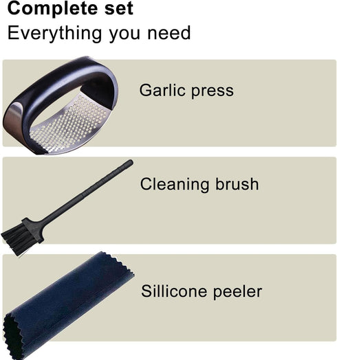 EYBDYB SetPremium Innovative Rocking Garlic Press Stainless Steel Garlic Crusher with Ergonomic Handle,Includes Garlic