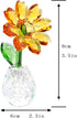 Qf QFkris Crystal Sunflower Figurine, Table Crystal Flower Collectible Ornament, Souvenir Gift