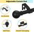 Matte Black Curtain Rods Set, 5/8 inch Splicing Drapery Rods, Size: 18 to 60 Inches (1.5-5 Feet)