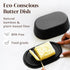 Countertop Grey Butter Dish with Lid for - Modern Plastic Dark Grey Butter Crock - Dishwasher Safe Butter Keeper