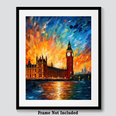 Bestbuddy Pet 11X14 Unframed Starry Night Van Gogh Inspired Art Print Poster, London Landmark Decor
