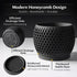 Fabix3D 3D 4.7 Inch Plant Pots, Modern Printed Honeycomb Planters for Indoor Plants, Matte Black Decorative Flower Pot