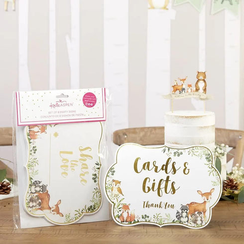 Kate Aspen Woodland Baby Shower Decorations | Decor Sign Kit with 8 Different Signs