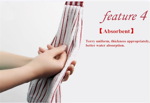 Vimeet 2 Pcs Kitchen Cotton Classical Striped Towel/Absorbent Towel/Hanging Towels/Hand Towel,Blue Stripes