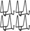 Plate Stands for Display, 4 Pcs 4-1/4 Inch Holder, Metal Iron Picture Frame Holders for Book, Photo, Small Easels