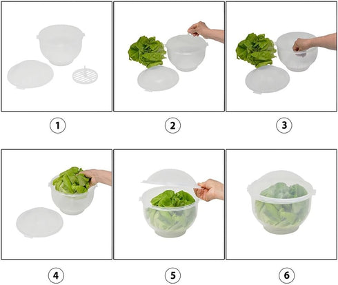 7" 8" Home-X Lettuce Keeper - BPA-Free Lettuce Keeper for Refrigerator to Keep Salads and Vegetables Fresh - x Lettuce
