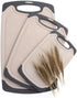 Cutting Boards for Kitchen, Anti-Skid Eco-Wheat Straw Cutting Board Set, 3 Pcs, Dishwasher Safe, Light Brown