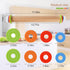 Wood Rolling Pin with 4 Adjustable Thickness Rings, Non-stick Dough Roller, 17 Inch Pizza Roller for Baking