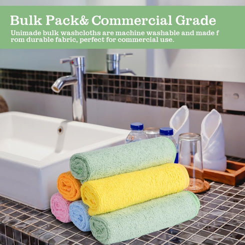20 Pack (12" 12"), UNIMADE Washcloths - - Face Towels x Highly Soft Wash Cloths and Hand Towels, Fast Drying
