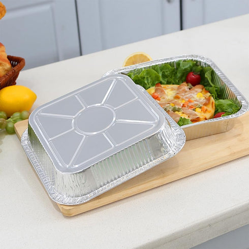 Non-Stick Disposable Air Fryer Aluminum Foil Liners, 50PCS Square 8 * 8 Inch for Oven & Grill