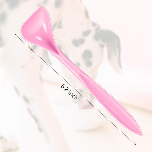 4 Pieces Pet Food Can Spoons, Long Handle Plastic Curved Design for Pet Wet Food Mixing