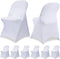 6 PCS White Spandex Folding Chair Covers, Upgraded Universal Fitted Chair Slipcovers
