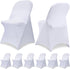 6 PCS White Spandex Folding Chair Covers, Upgraded Universal Fitted Chair Slipcovers