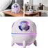 Cool Mist Humidifiers, Mini USB Humidifier, Cute Spaceship Shaped Portable Household Ambient Light Humidifier, US Plug