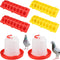 Eshylala 6 Pack Chicken Feeder Waterer Set, 1L Feeder Flip Top Feeding Dispenser