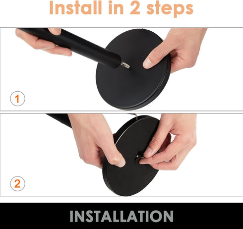 Paper Towel Holder, Stainless Steel Countertop Dispenser for Kitchen and Dining Room - Black