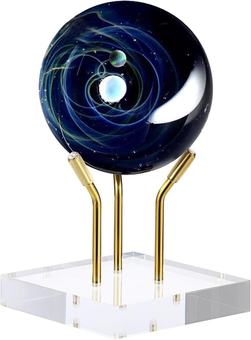 Hipiwe Gold Metal Arm Display Stand Easel with Acrylic Base for Decorative Display of Sphere Crystal Ball, Eggs,