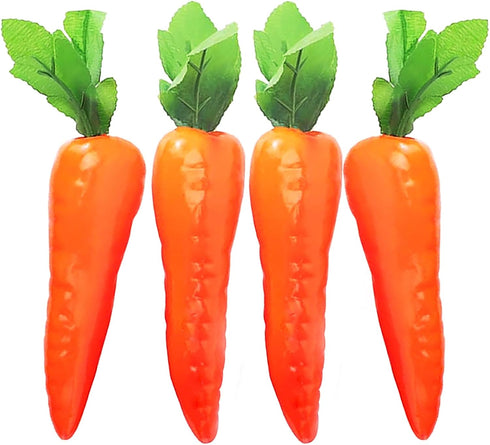 4 Pcs Artificial Fake Vegetables Carrots Decor - Faux Lifelike Simulation Plastic