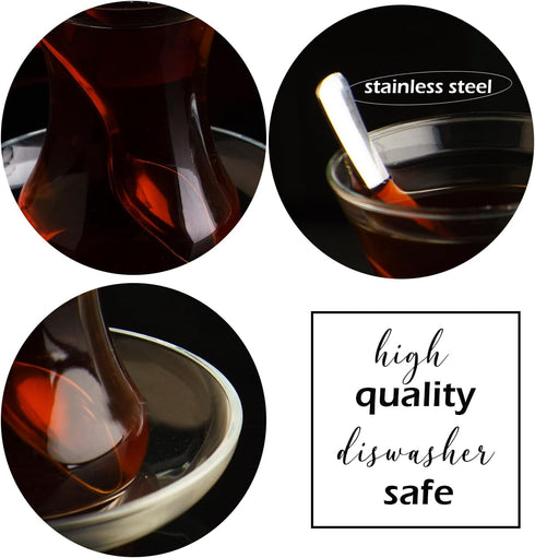 the mask el turko 19 Set 6 (4.5 oz), 6 6 (8.6 oz) Pieces Turkish Tea Glasses Includes; Glasses, Tea Cups Saucers