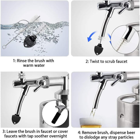 MRbrew Beer Faucet Cap & Plug Covers, 15 Pack Beer Tap Cap Plug Brush, Cleaning Kit for Kegerator Draft Beer Faucet