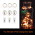 YKB 6 Pack Orange Fairy String Lights, Battery Operated Starry String Lights on 3.3ft/1m Silvery Copper Wire