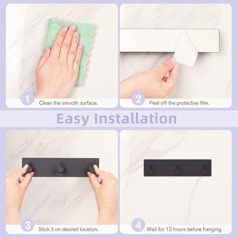 VIS'V Key Holder Wall Mount, Small Self Adhesive Key Hanger with 3 Key Hooks