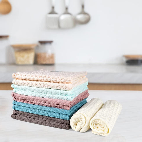 vfaejll 12 13" 13" Set, 100% Pcs x Waffle Weave Kitchen Dish Cloths Cotton Super Absorbent Dish Towels for Washing