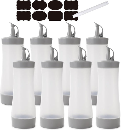Qiuhome Condiment Squeeze Bottles Sauces Ketchup Bottles Squeeze Bottles Liquids, Oil - 12