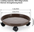 Skelang 3 11.8" Pcs Plant Caddy, Plant Stand, Round Plant Pallet Pot with Lock Wheels, Rolling Tray Planter Trolley