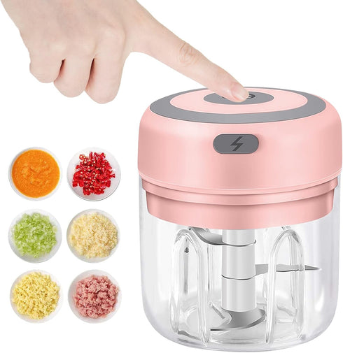 Electric Garlic Chopper, 250ML USB Food Chopper, Mini Vegetable Mincer for Garlic, Ginger, Chili, Vegetables