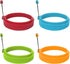 YOLCAR Food Grade Silicone Egg Rings, Multicolor, Egg Ring Molds for Cooking, Fried