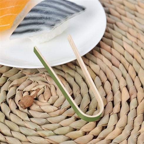 10pcs 3.9inch Wooden Tongs, Disposable Cooking Utensils, Mini Bamboo Tongs for Natural Toast Cooking