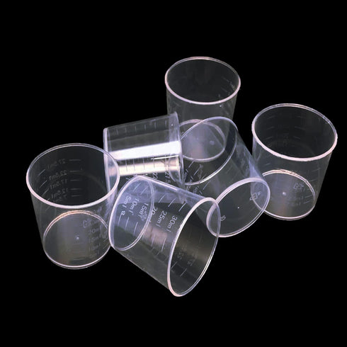 60 Pcs Plastic Graduated Cups, 30ml/1oz Clear Scale Cups with 50 Pcs Wooden Stirring Sticks for Epoxy, Resin, Mixing