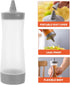 3 Pack 12 oz UPKOCH Inverted Condiment Squeeze Bottles, Upside Down Plastic Sauce Dispenser with Caps, Container